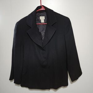 Vtg Neiman Marcus Black Blazer Womens Size 10 Snap Button Split Cuff Sleeves